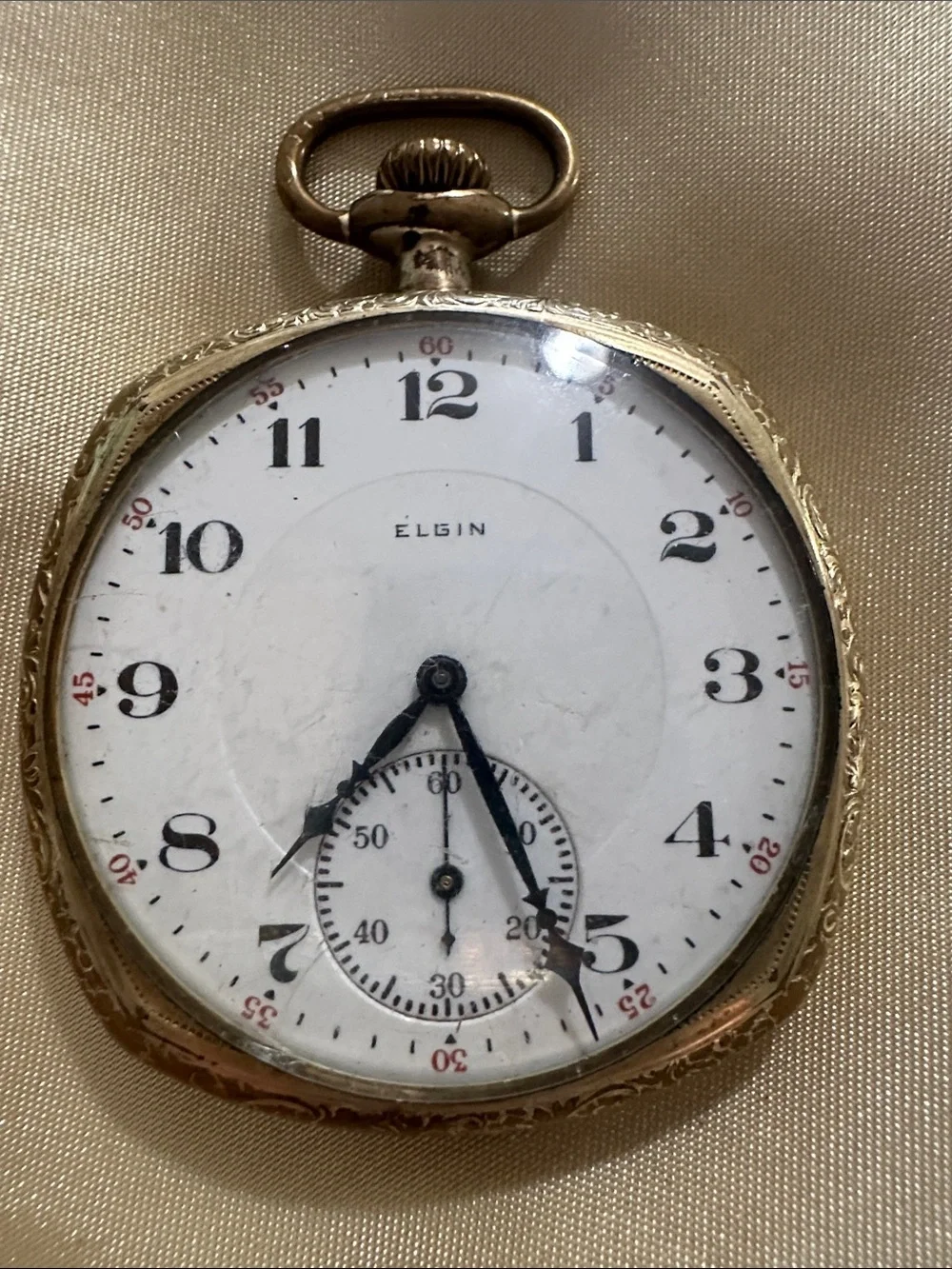 Elgin Men's Gold Pocket Watch - Classic White Dial
